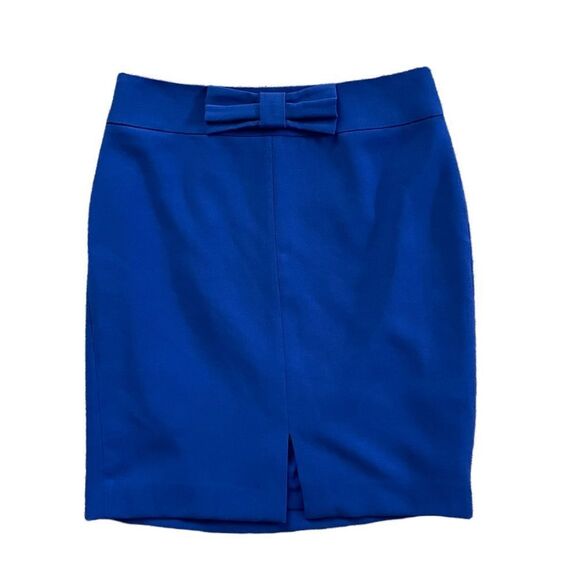 BANANA REPUBLIC Bow Pencil Skirt Royal Blue Size 4 - Picture 1 of 6